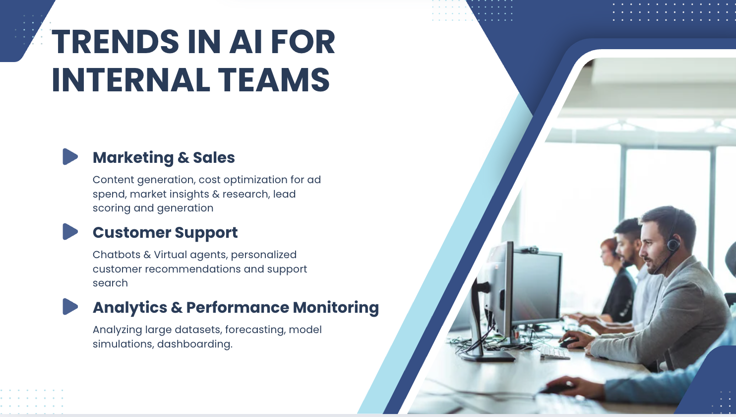 Slide: Trends in AI for internal teams